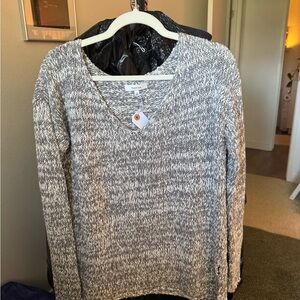 Talula Gray Marled V-Neck Sweater